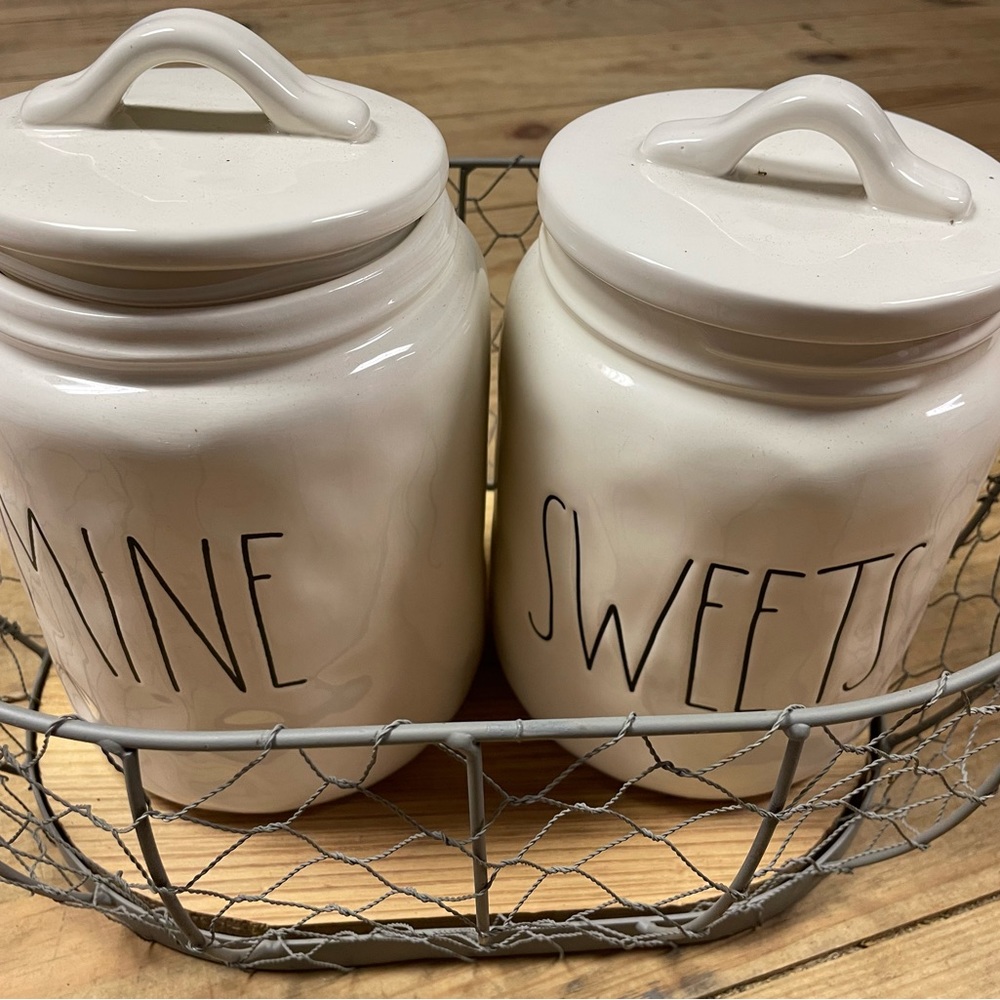 Rae Dunn set cookie jars sweet mine with basket
